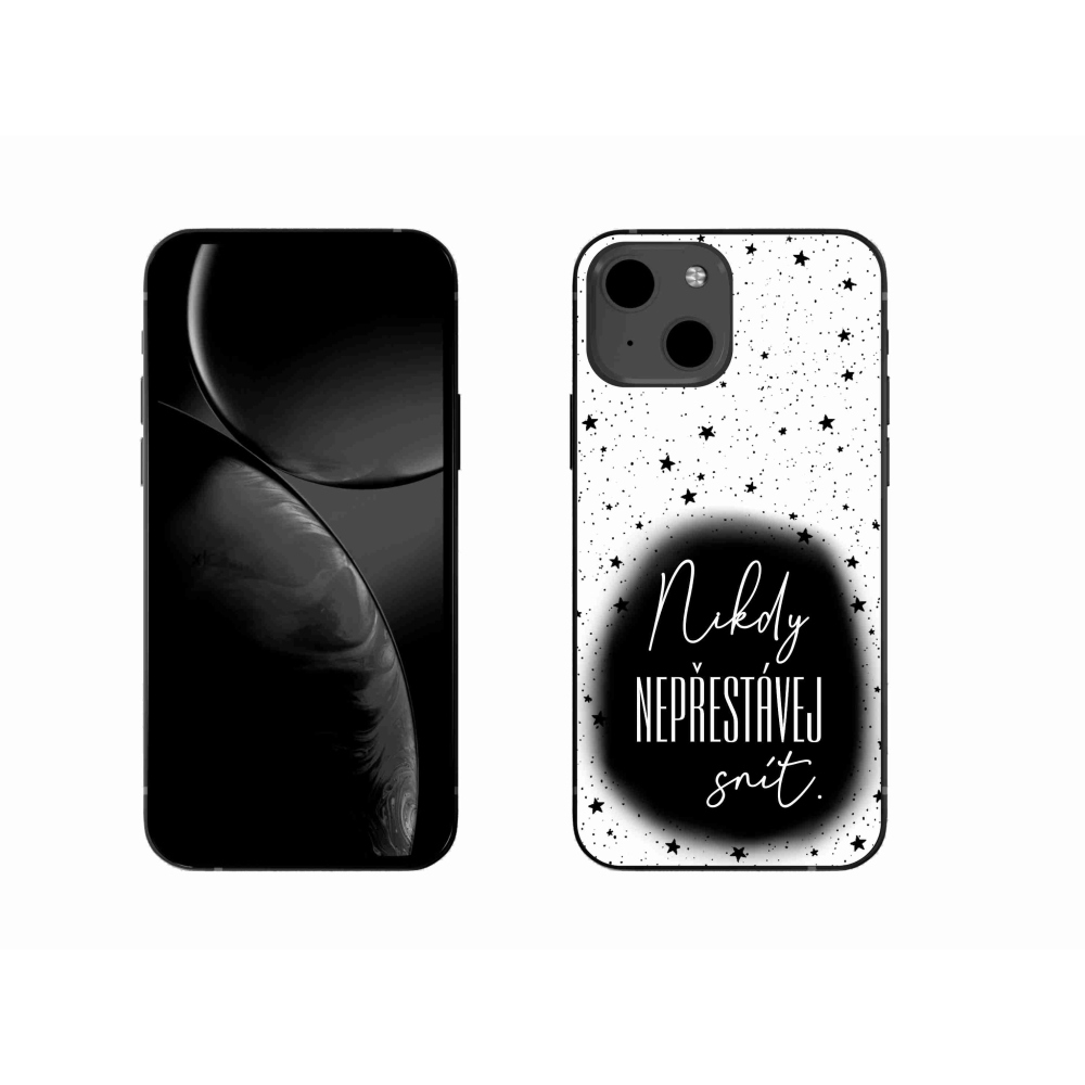 Gélový kryt mmCase na iPhone 13 6.1 - citát 1 čiernobiele pozadie