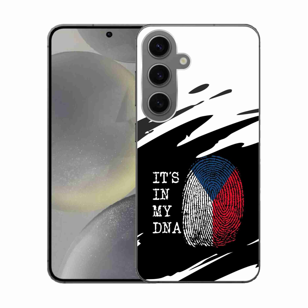 Gélový kryt mmCase na Samsung Galaxy S24 - vlajka odtlačok prsta čiernobiele pozadie