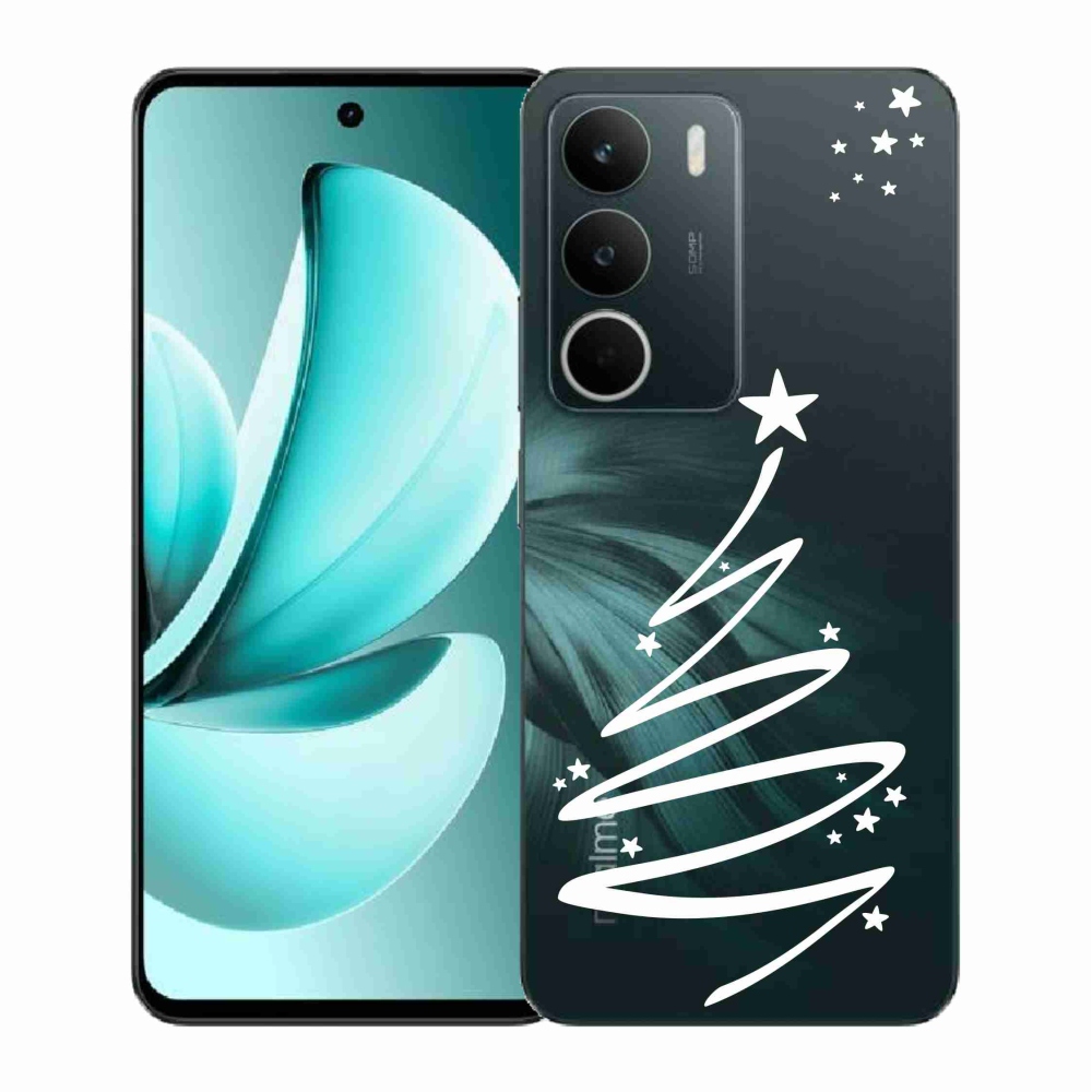 Gélový kryt mmCase na Realme C71 - biely stromček na priehľadnom pozadí