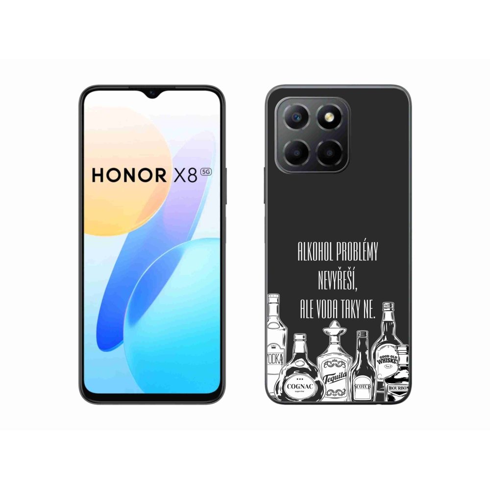 Gélový kryt mmCase na Honor X8 5G/Honor 70 Lite 5G - vtipný text čierne pozadie