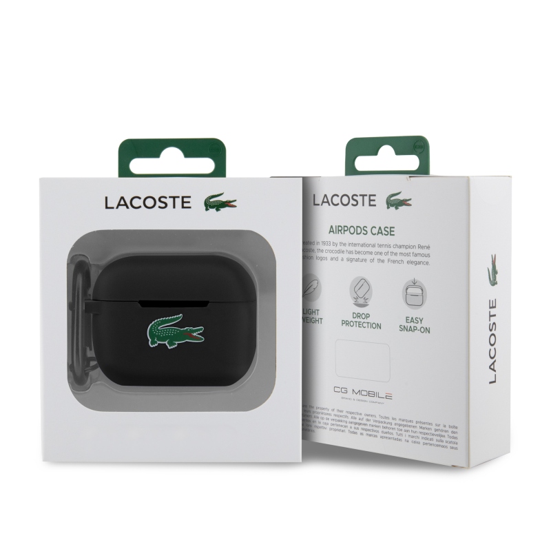 Lacoste Liquid Silicone Croc Logo Puzdro pre AirPods Pro Black