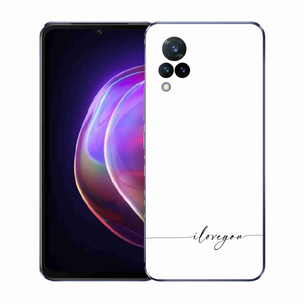 Gélový kryt mmCase na Vivo V21 4G/5G - I love you biele pozadie