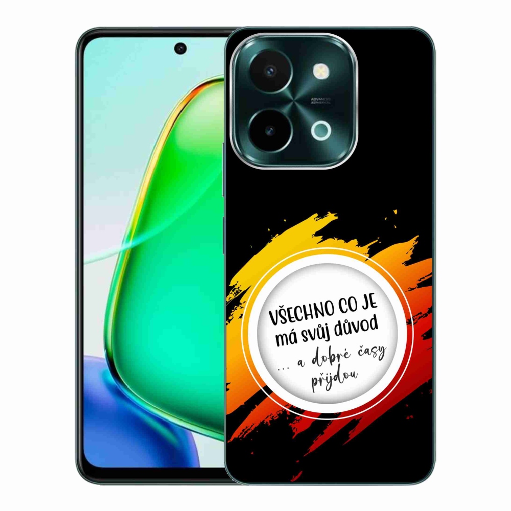 Gélový kryt mmCase na Vivo Y28 - citát 3 čierne pozadie