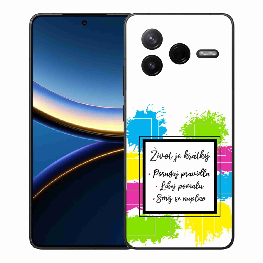 Gélový kryt mmCase na Xiaomi Poco F7 Pro - citát 5 biele pozadie