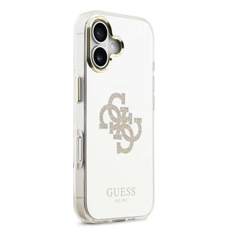 Guess PC/TPU Mirror 4G Glitter Logo MagSafe zadný kryt pre iPhone 17 Gold