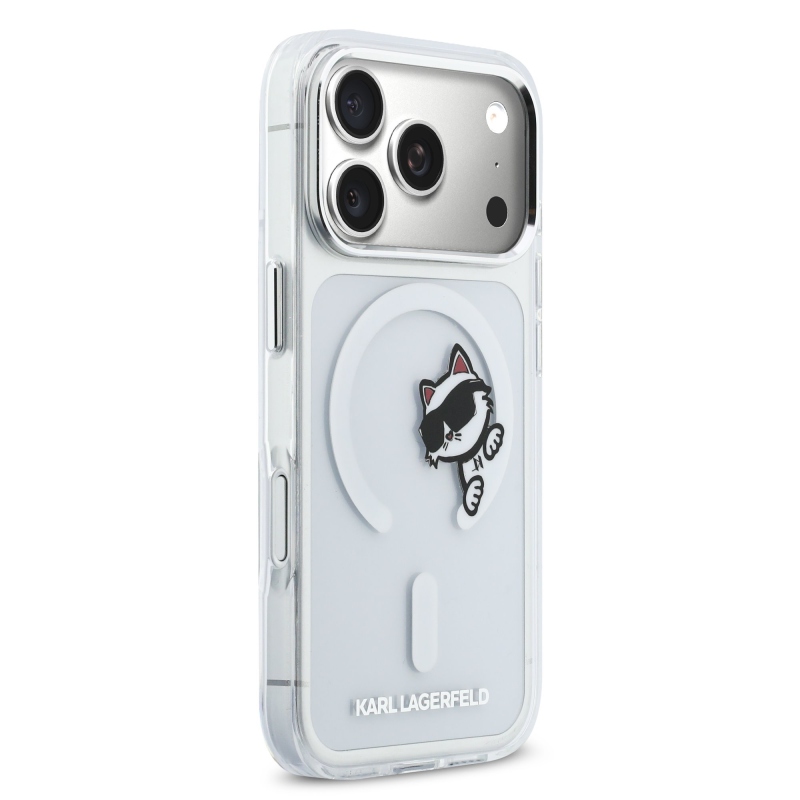 Karl Lagerfeld IML Choupette Peekaboo MagSafe Zadný kryt pre iPhone 17 Pro Transparent