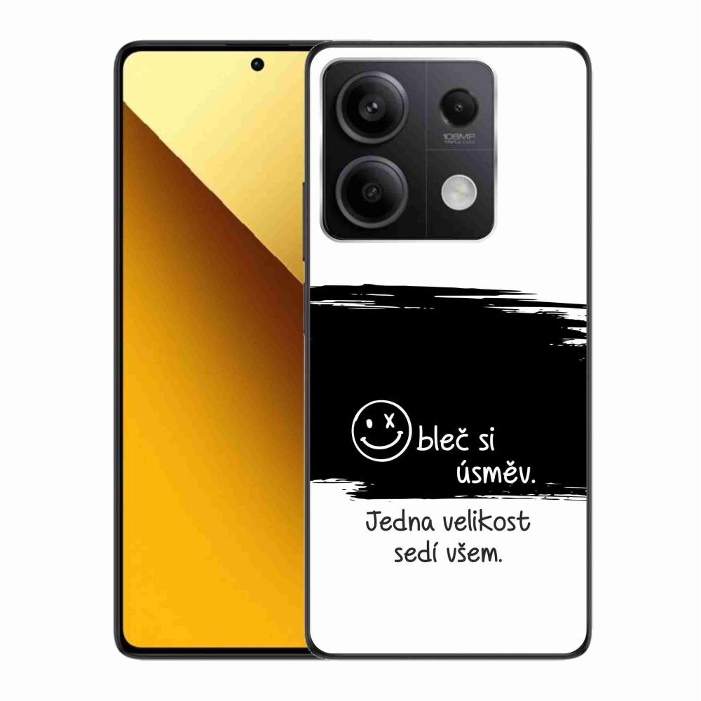 Gélový kryt mmCase na Xiaomi Redmi Note 13 5G - vtipný text 8 čiernobiele pozadie