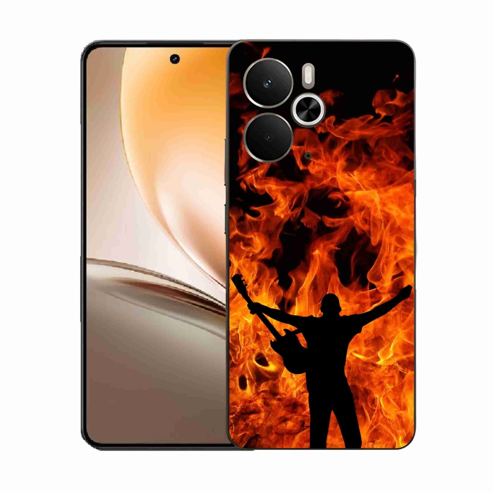 Gélový kryt mmCase na Realme 14 5G - muzikant a oheň
