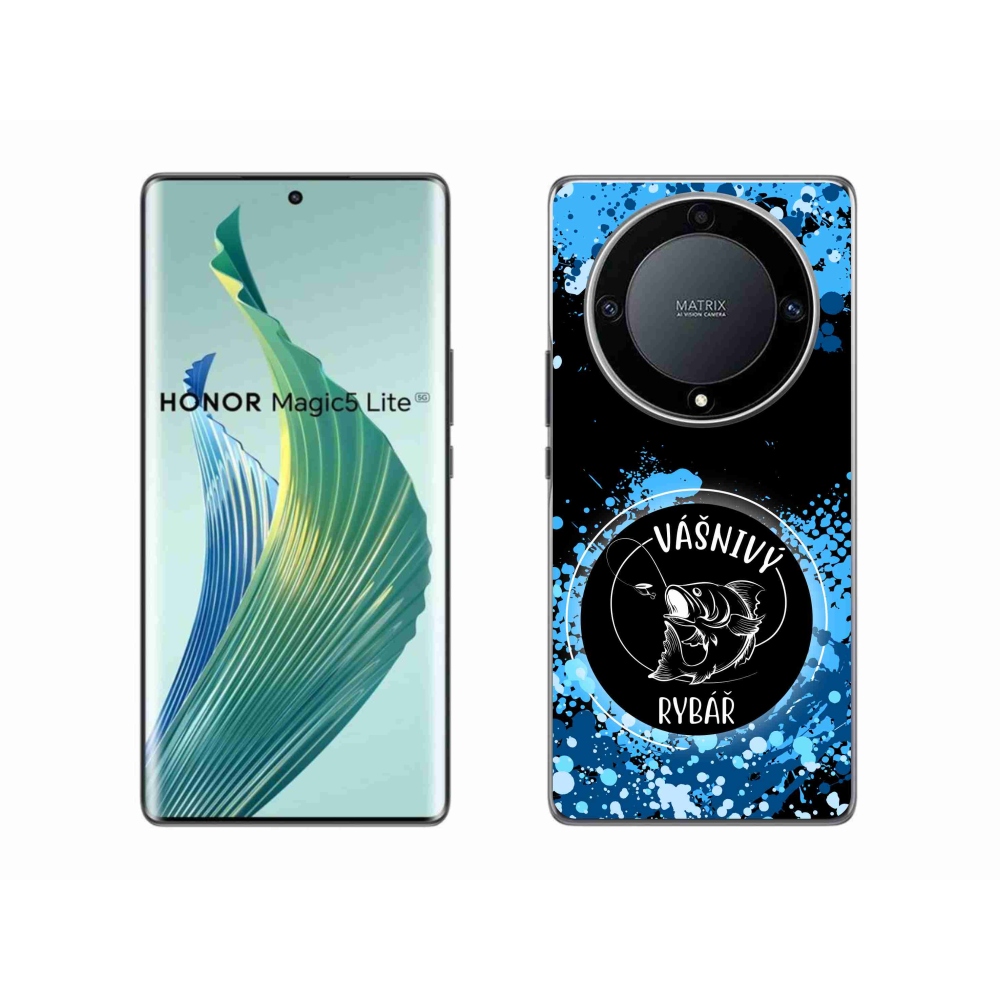 Gélový kryt mmCase na Honor Magic 5 Lite 5G - vášnivý rybár čierne pozadie