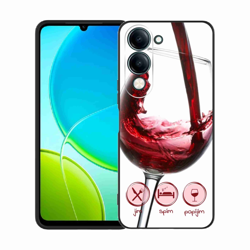 Gélový kryt mmCase na Vivo Y29s 5G - pohár vína červené