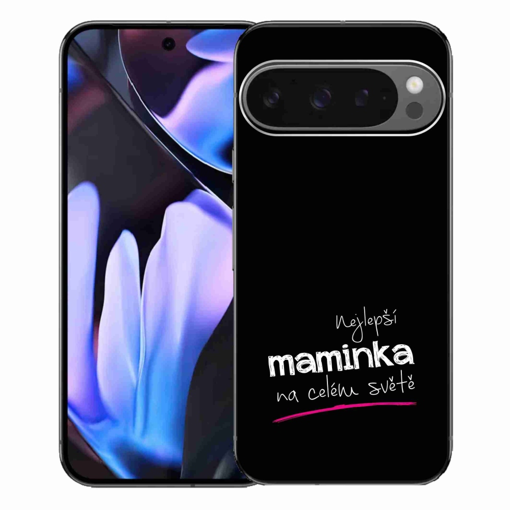 Gélový kryt mmCase na Google Pixel 9 Pro XL - najlepšia mamička 4 čierne pozadie