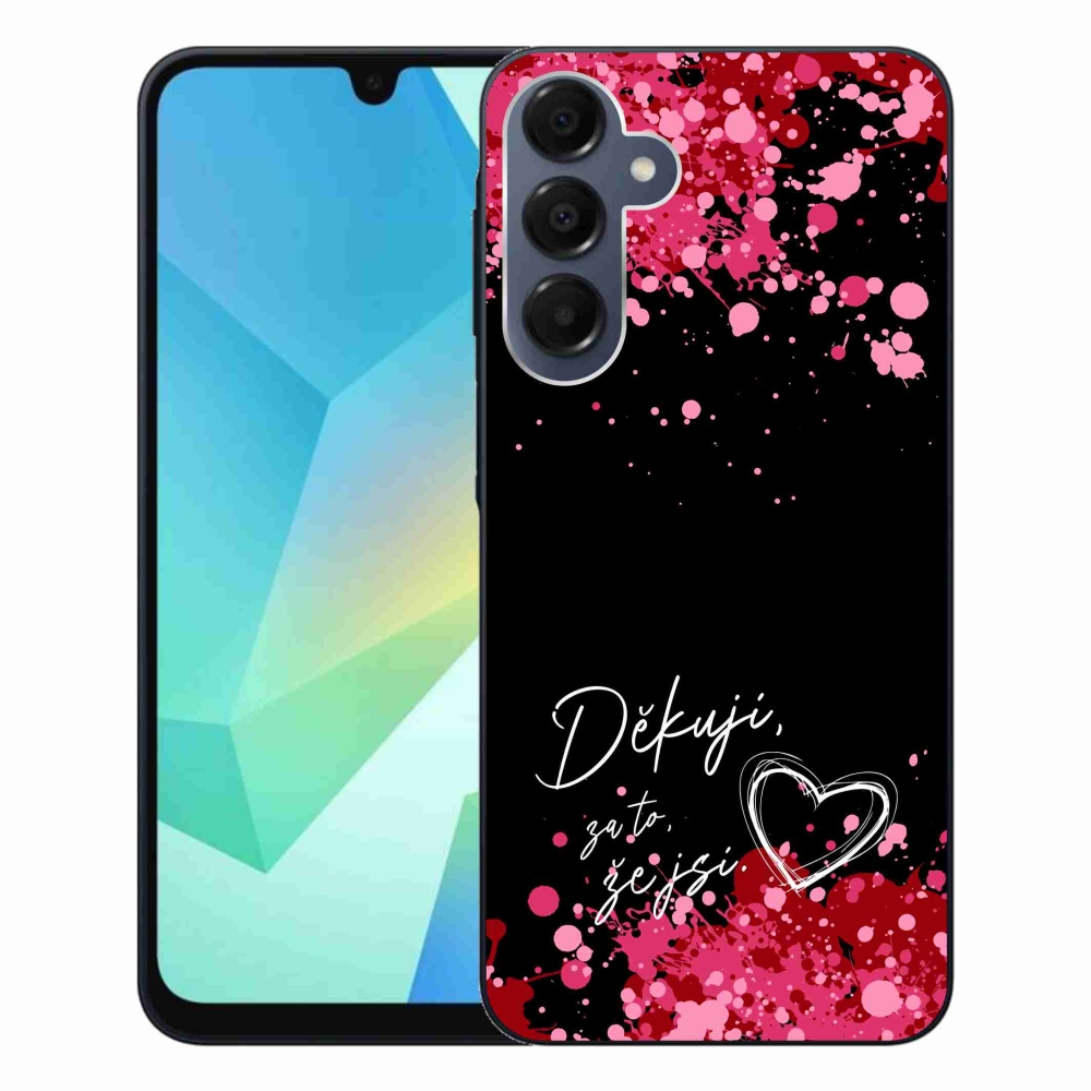 Gélový kryt mmCase na Samsung Galaxy A16 4G/5G - zamilovaný text 2 čierne pozadie