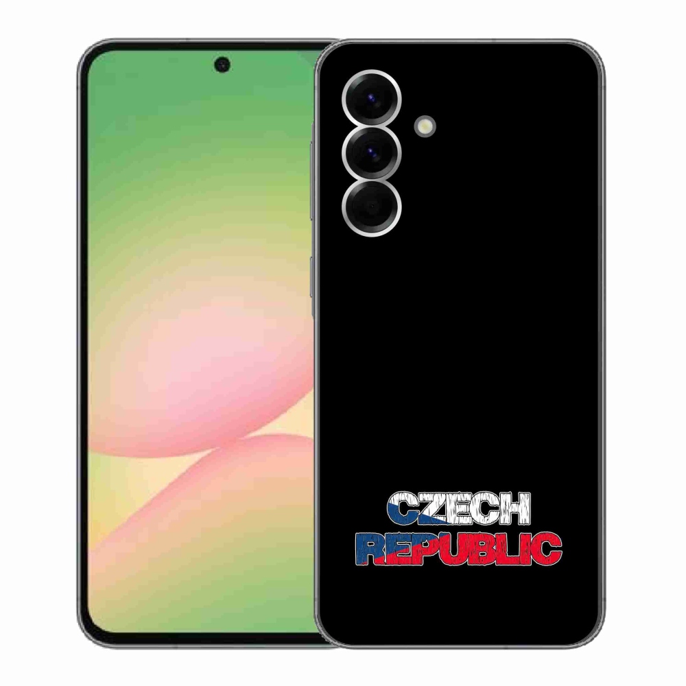 Gélový kryt mmCase na Samsung Galaxy A56 5G - Czech Republic čierne pozadie