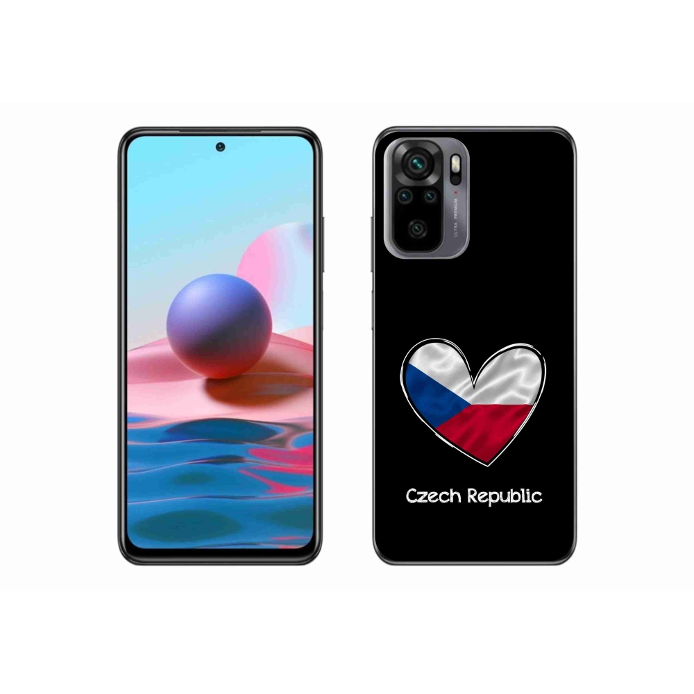 Gélový kryt mmCase na Xiaomi Redmi Note 10S - vlajka srdca čierne pozadie