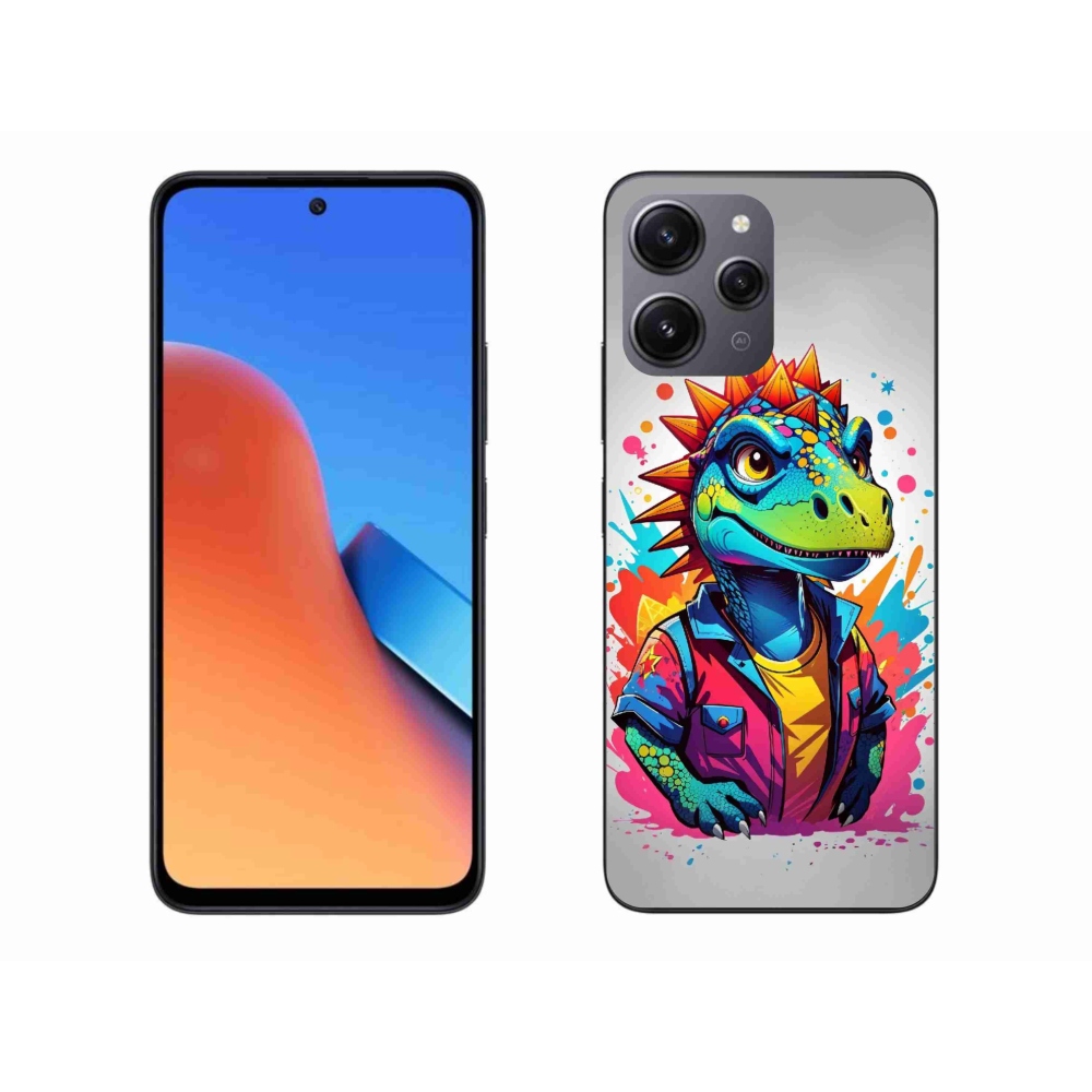 Gélový kryt mmCase na Xiaomi Redmi 12 - farebný dinosaurus