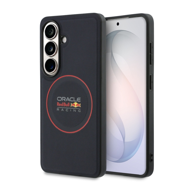 Zadný kryt Red Bull PU Leather Meshed Red Ring Magnetic pre Samsung Galaxy S26+ Navy