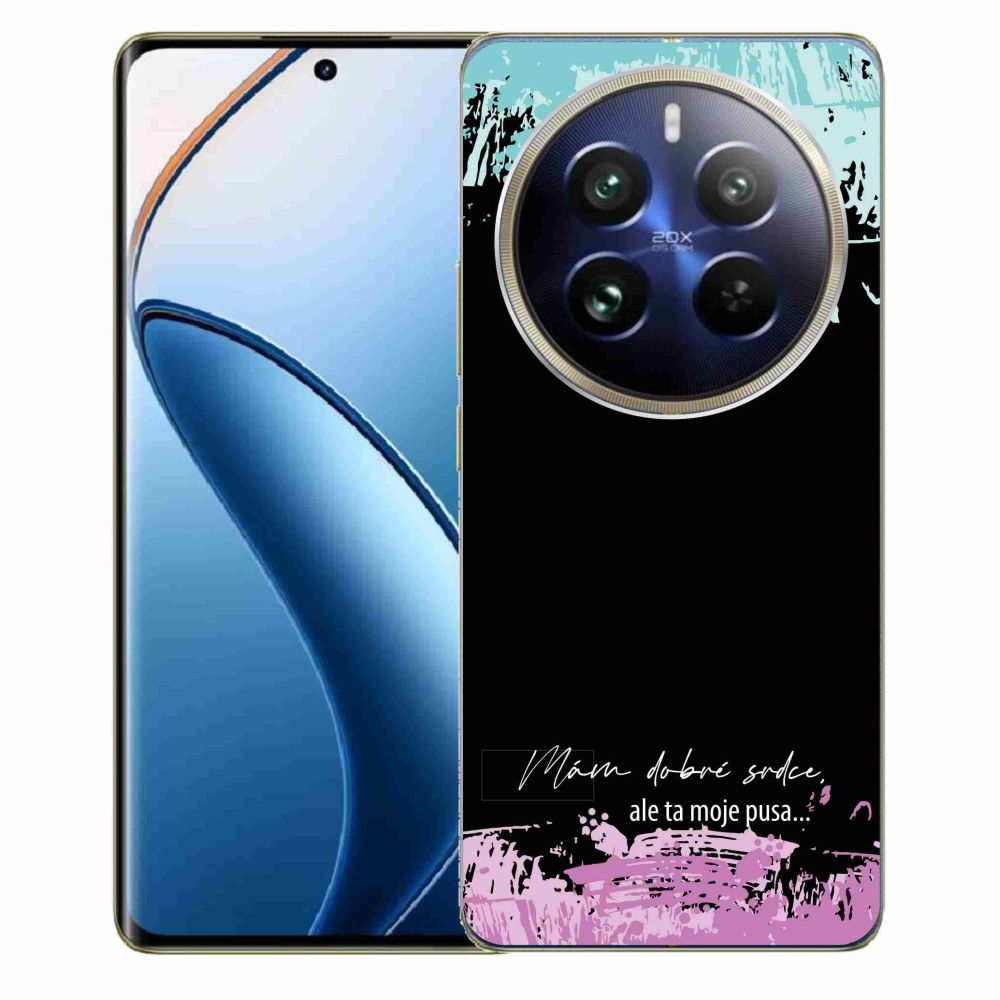 Gélový kryt mmCase na Realme 12 Pro 5G/12 Pro+ 5G - vtipný text 3 čierne pozadie