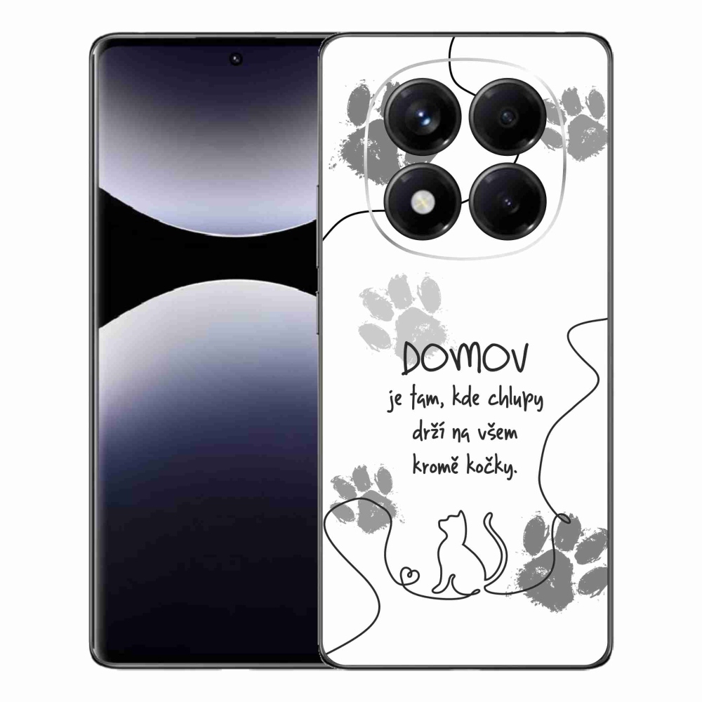 Gélový kryt mmCase na Xiaomi Redmi Note 14 Pro - mačacie motív biele pozadie