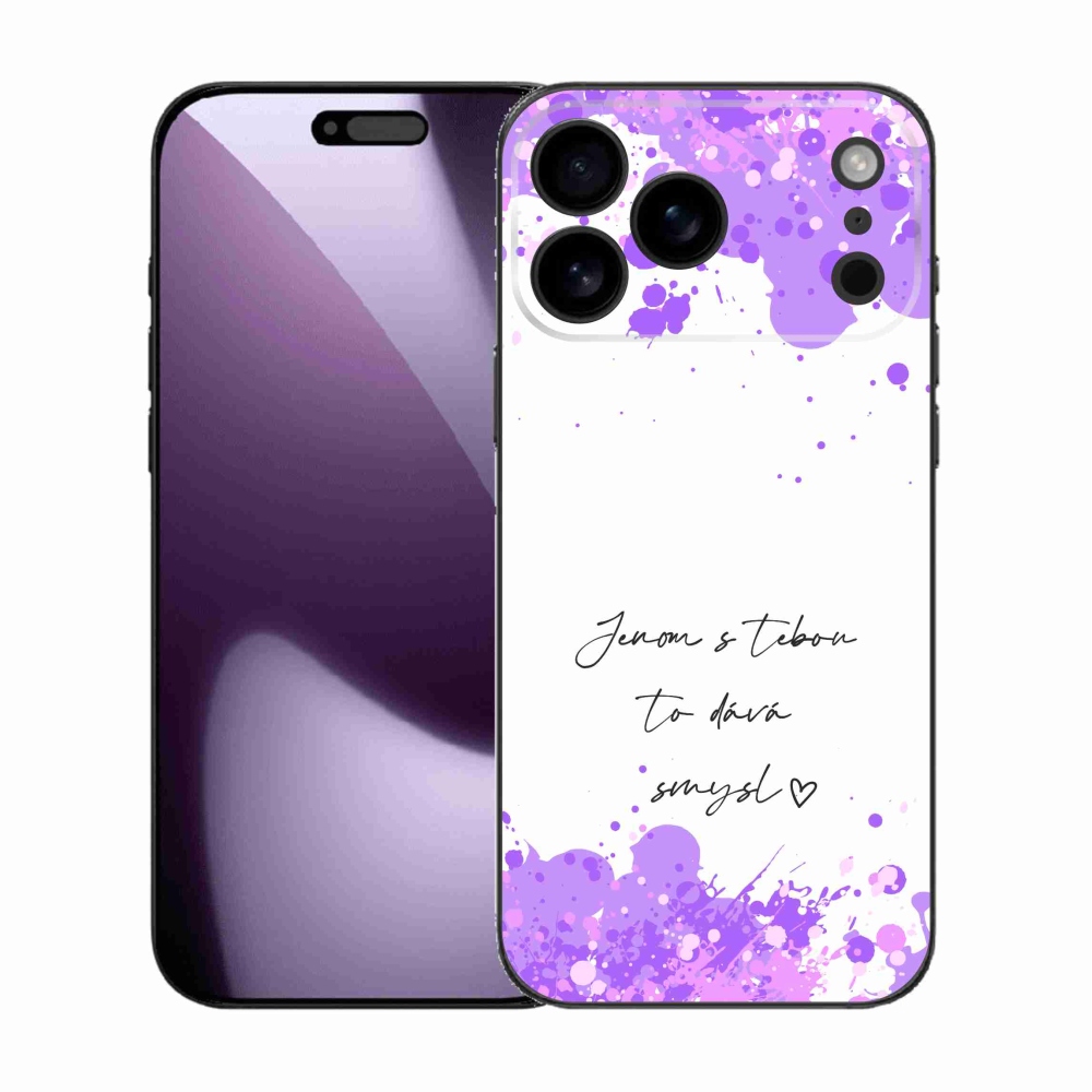 Gélový kryt mmCase na iPhone 17 Pro Max - zamilovaný text biele pozadie