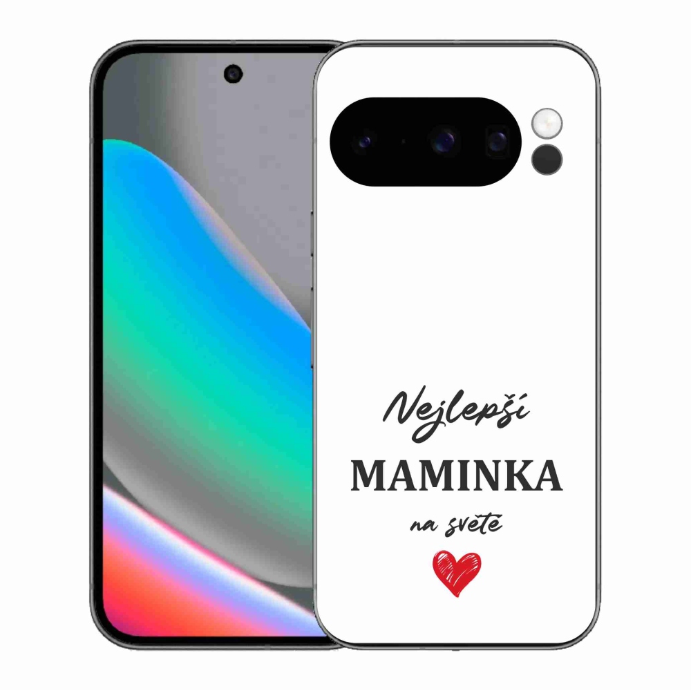 Gélový kryt mmCase na Google Pixel 10 Pro - najlepšia mamička 1 biele pozadie