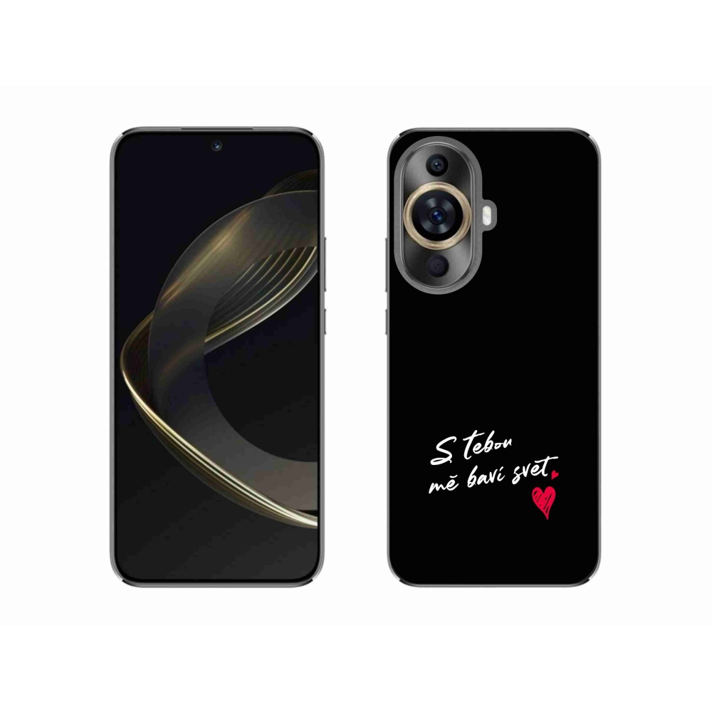 Gélový kryt mmCase na Huawei Nova 11 - zamilovaný text 1 čierne pozadie
