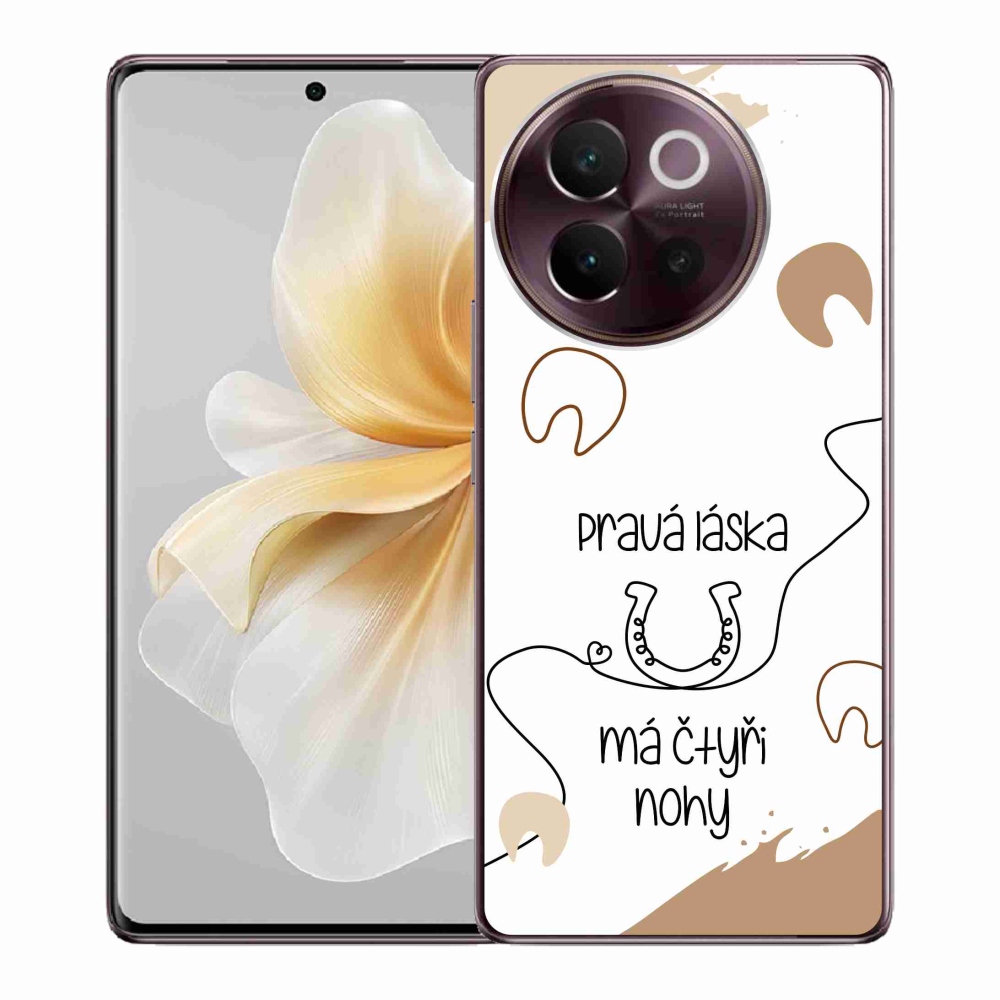 Gélový kryt mmCase na Vivo V40 Lite 5G - konský motív biele pozadie