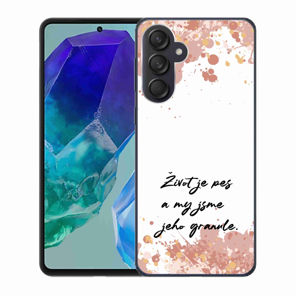 Gélový kryt mmCase na Samsung Galaxy M55 5G - vtipný text 2 biele pozadie