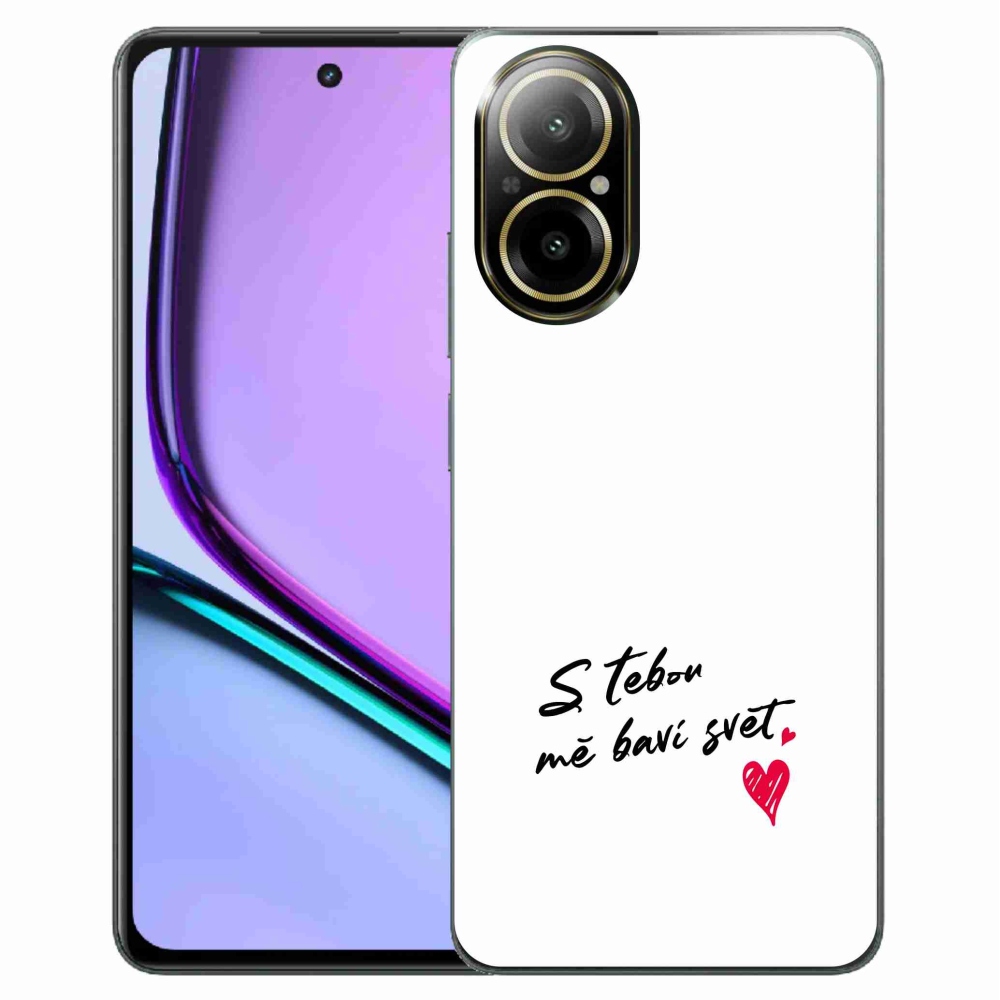 Gélový kryt mmCase na Realme C67 - zamilovaný text 1 biele pozadie