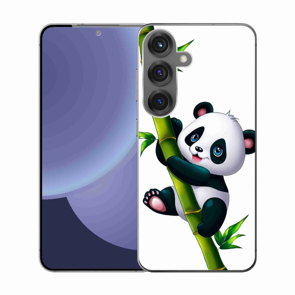 Gélový kryt mmCase na Samsung Galaxy S25 - panda na bambuse