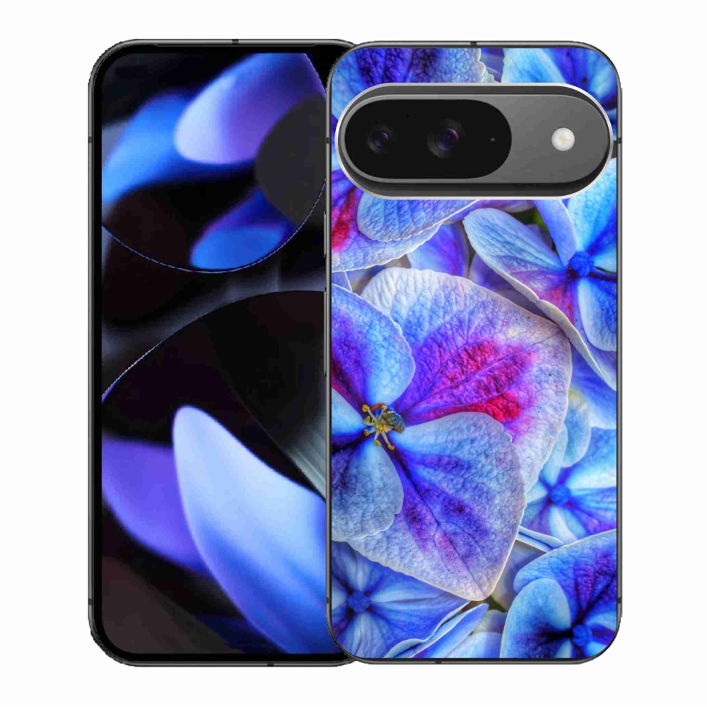 Gélový kryt mmCase na Google Pixel 9/9 Pro - modré kvety 1