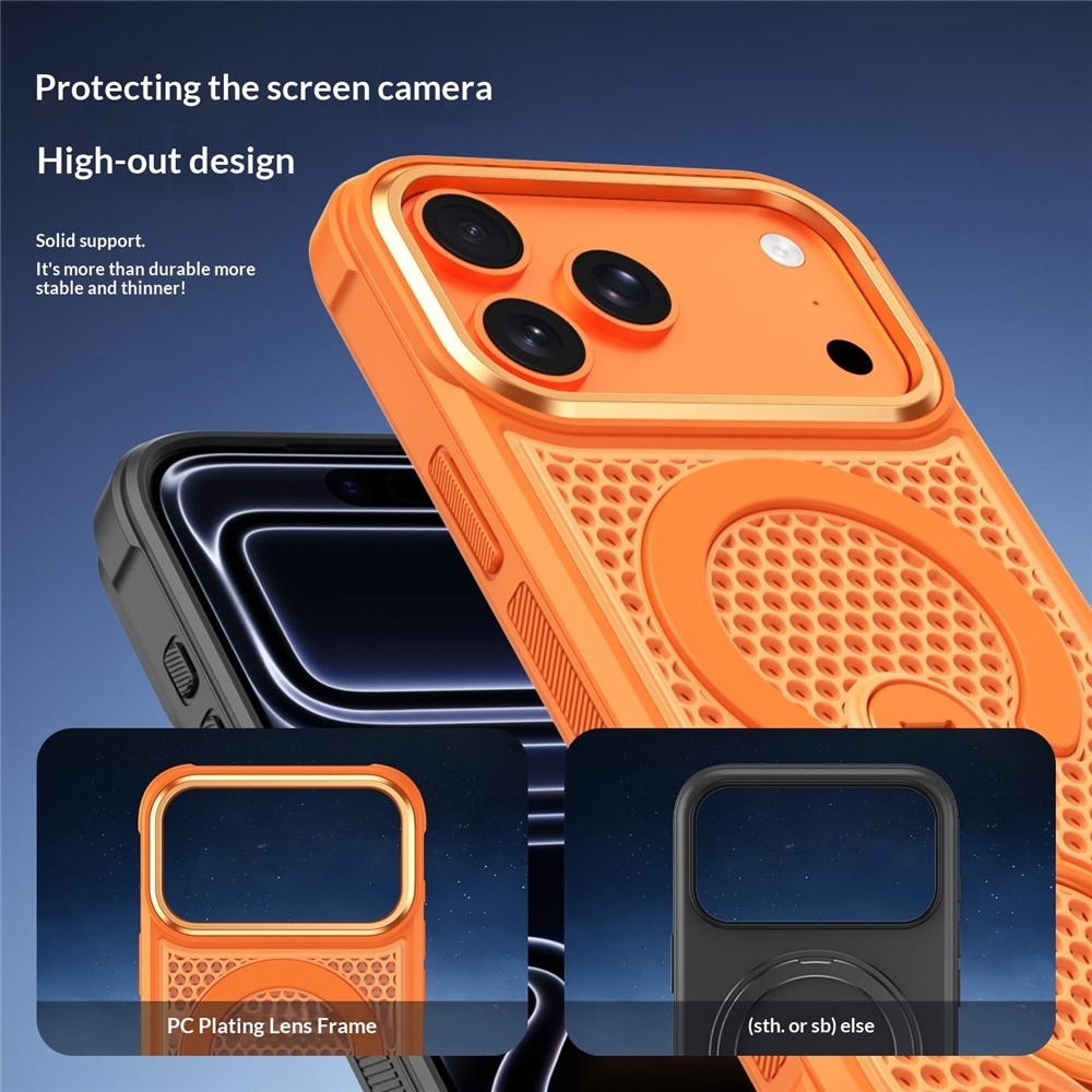 360 gélový obal s pevným chrbtom a MagSafe na mobil iPhone 18 Pro Max/17 Pro Max - oranžový