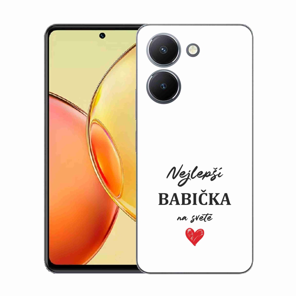 Gélový kryt mmCase na Vivo Y36 - najlepšia babička 1 biele pozadie