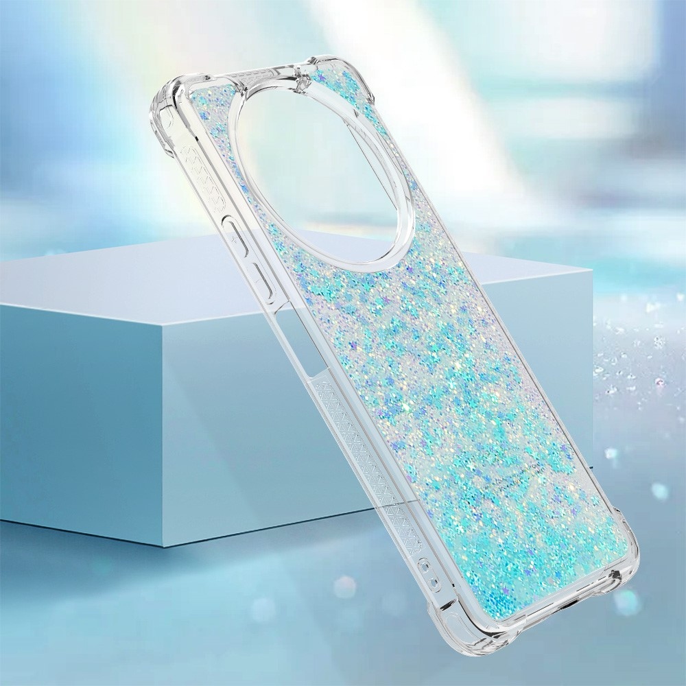 Glitter gélový presýpací obal na Xiaomi Redmi A3 - modrý/hviezdičky