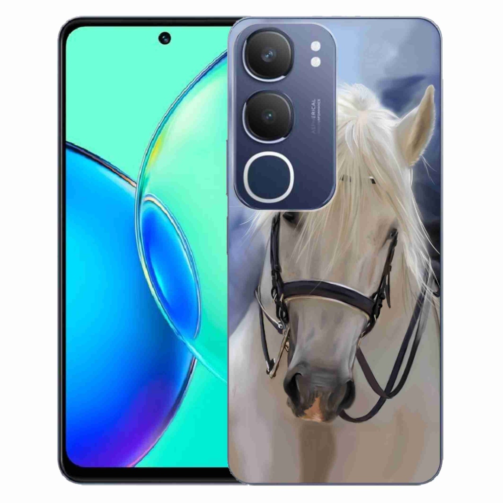 Gélový kryt mmCase na Vivo Y19s - biely kôň