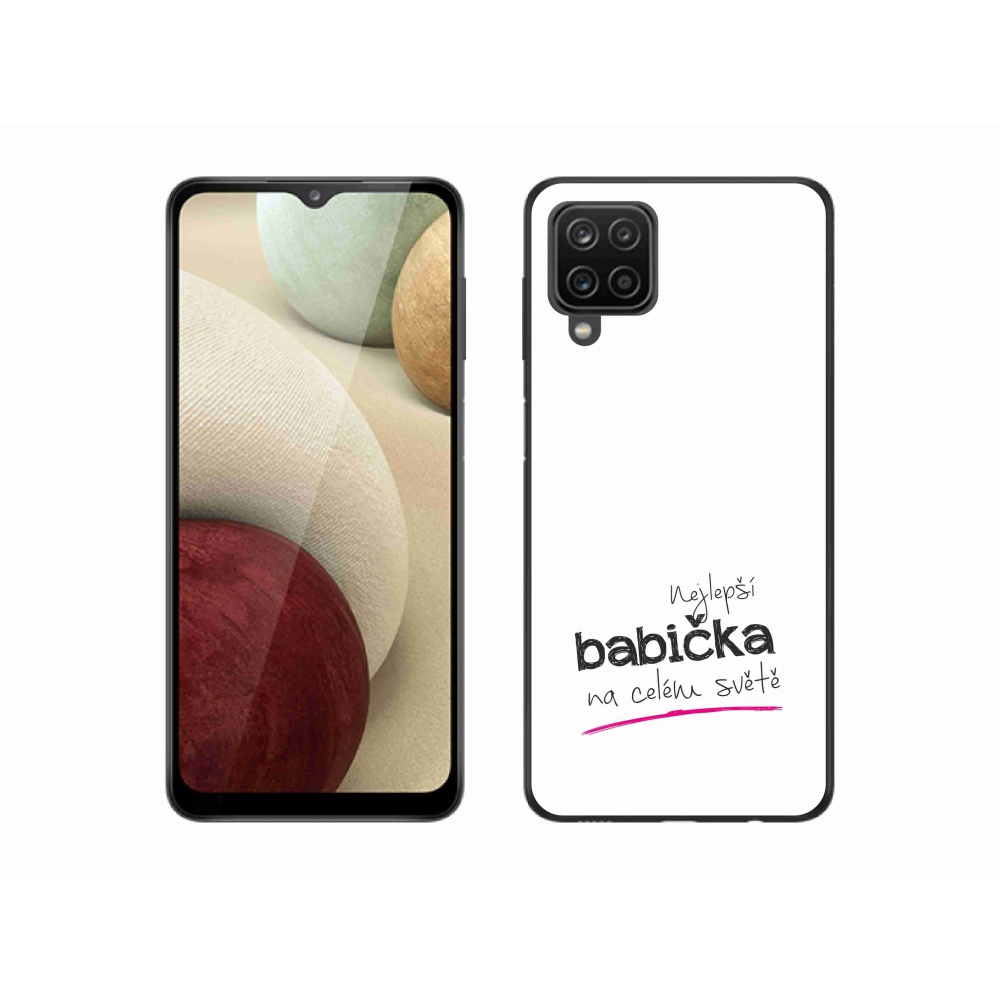 Gélový kryt mmCase na Samsung Galaxy M12 - najlepšia babička 4 biele pozadie