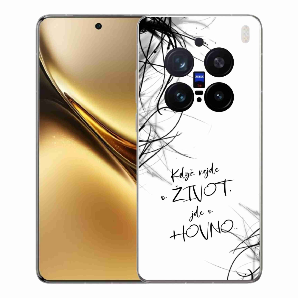Gélový kryt mmCase na Vivo X200 Pro 5G - vtipný text 16 biele pozadie