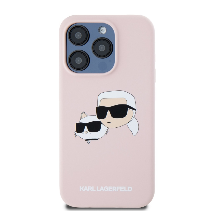 Karl Lagerfeld Liquid Silicone Double Heads Magsafe Zadný Kryt pre iPhone 15 Pro Max Pink