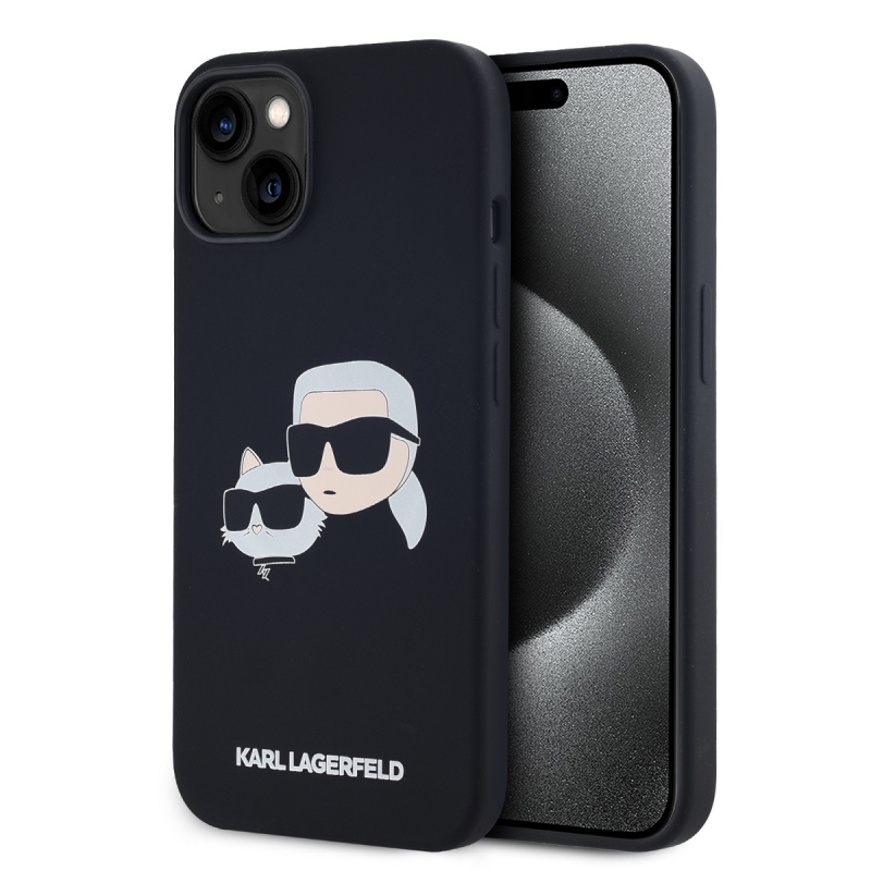 Karl Lagerfeld Liquid Silicone Double Heads Magsafe Zadný Kryt pre iPhone 14 Black