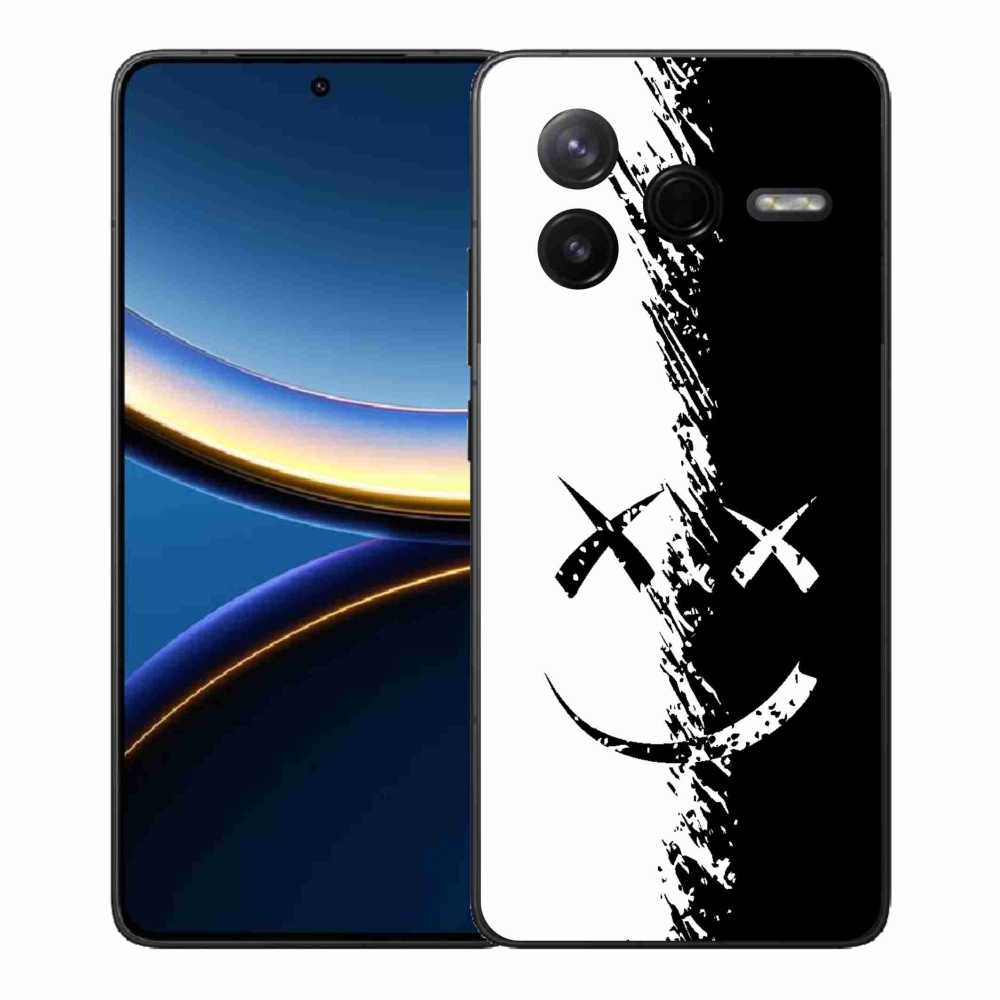 Gélový kryt mmCase na Xiaomi Poco F7 Pro - čiernobiely smajlík