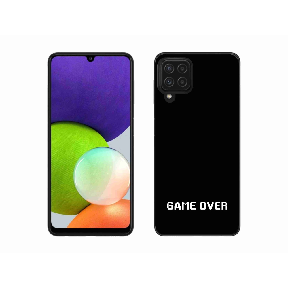 Gélový kryt mmCase na Samsung Galaxy A22 4G - game over čierne pozadie