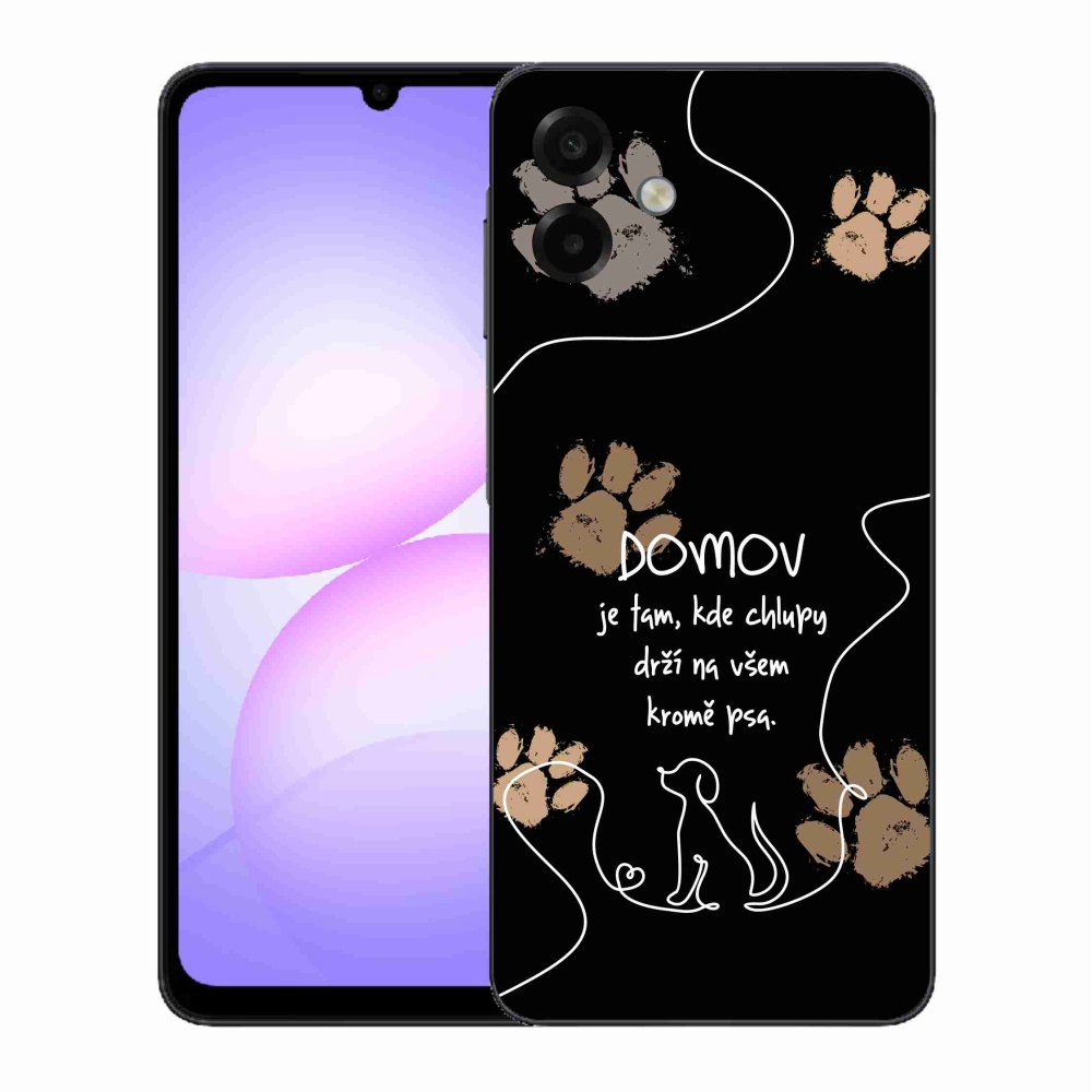 Gélový kryt mmCase na Samsung Galaxy A07 4G - psí motív čierne pozadie