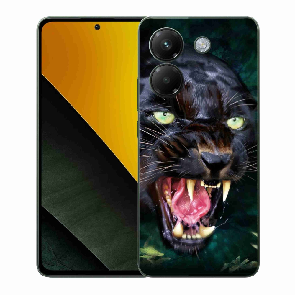 Gélový kryt mmCase na Xiaomi Poco M7 Pro 5G - rozzúrený čierny panter