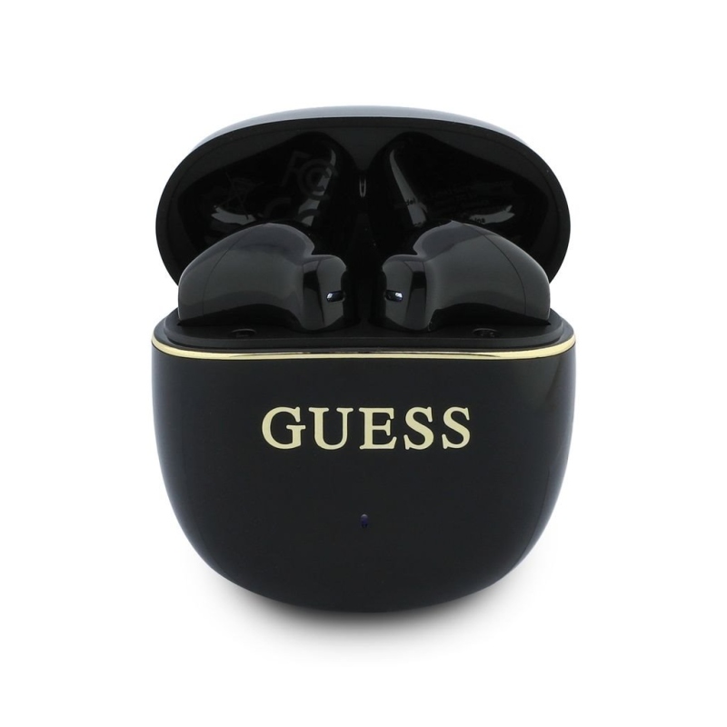 Bezdrôtové slúchadlá Guess Gold Line Glossy Classic Logo TWS, čierne