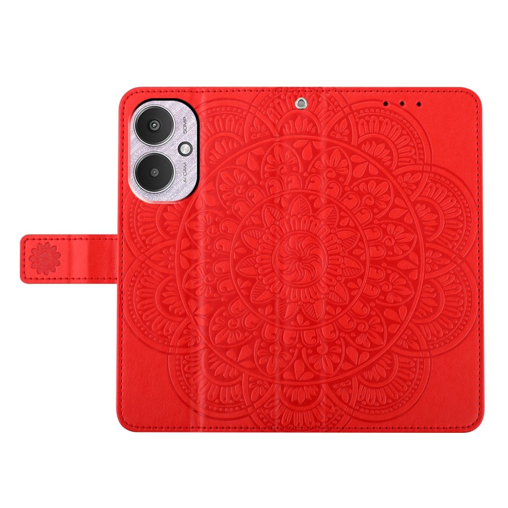 Mandala knižkové púzdro na Xiaomi Redmi 13C 5G - červené