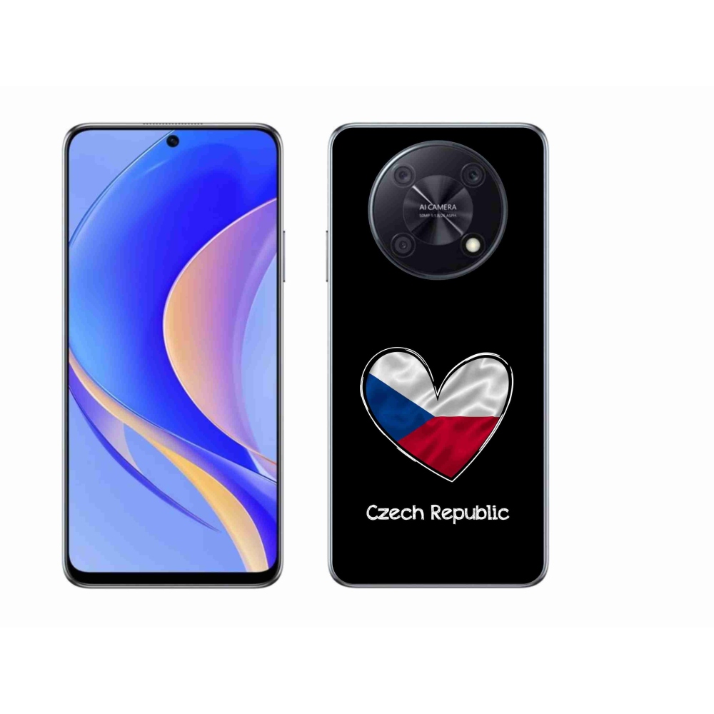 Gélový kryt mmCase na Huawei Nova Y90 - vlajka srdca čierne pozadie
