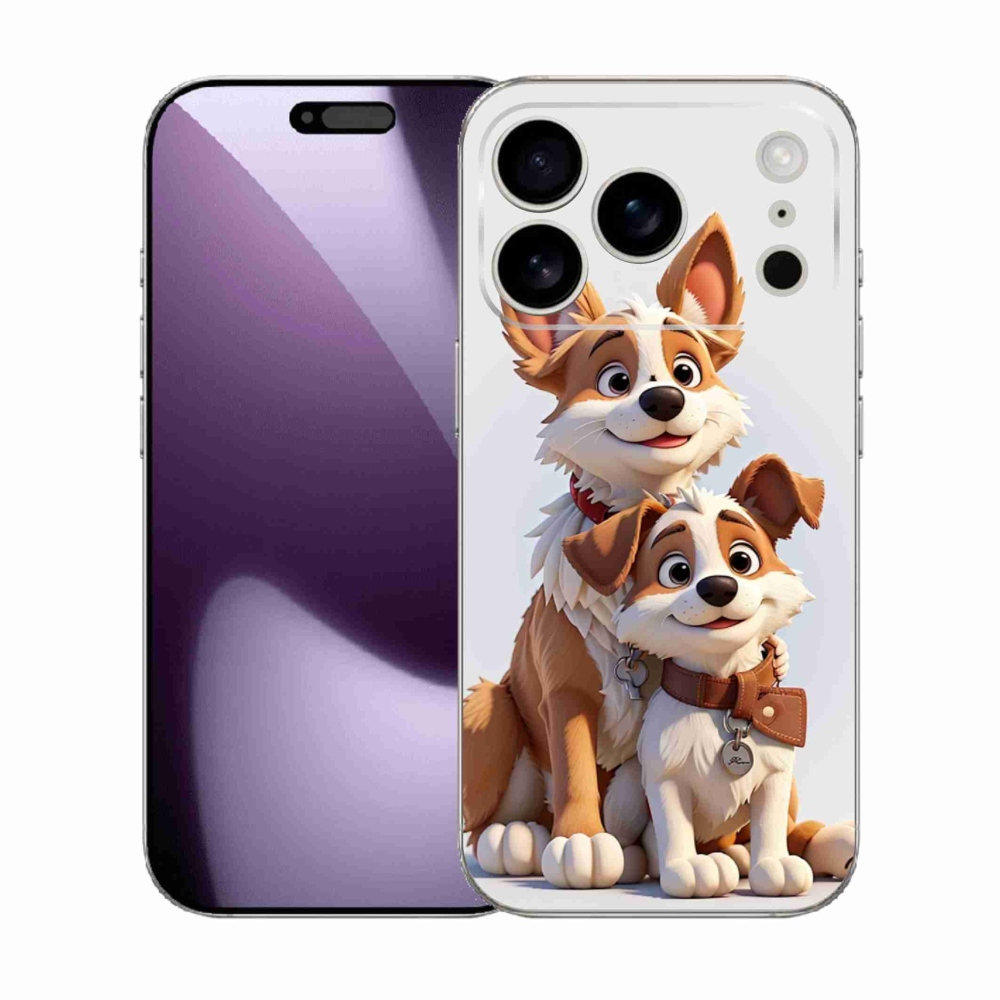 Gélový kryt mmCase na iPhone 17 Pro - kreslenie psy
