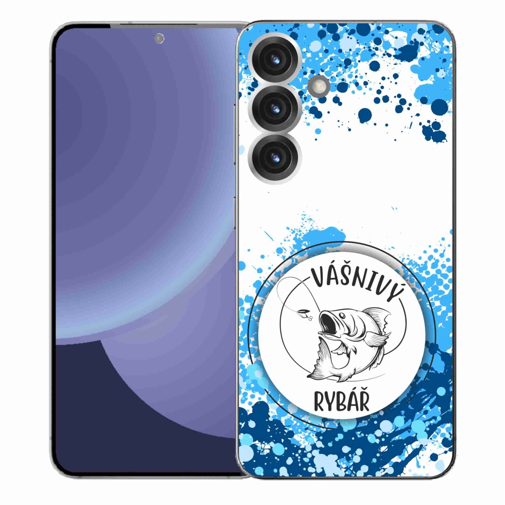Gélový kryt mmCase na Samsung Galaxy S25+ - vášnivý rybár biele pozadie