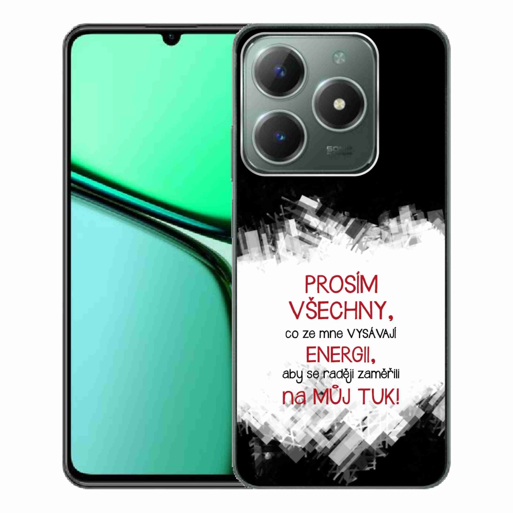 Gélový kryt mmCase na Realme C61 - vtipný text 1 červený