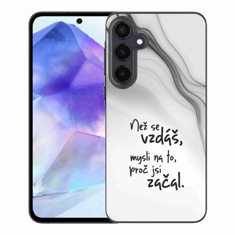 Gélový kryt mmCase na Samsung Galaxy A55 5G - citát 2 biele pozadie