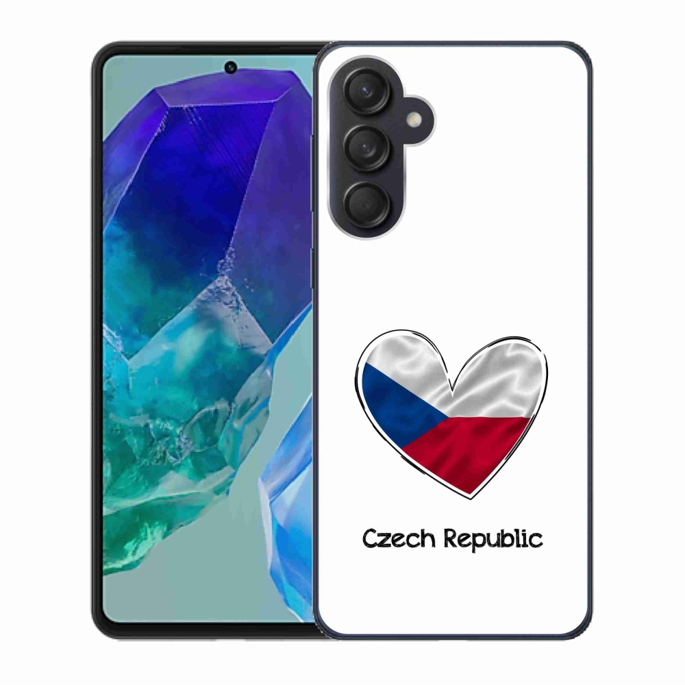 Gélový kryt mmCase na Samsung Galaxy M55 5G - vlajka srdca biele pozadie